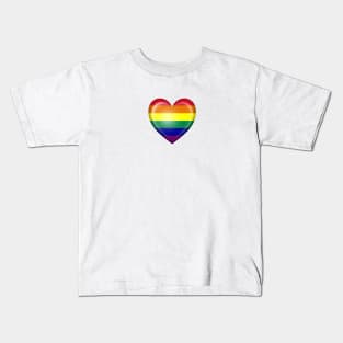 Gay Pride Rainbow Heart Flag Kids T-Shirt